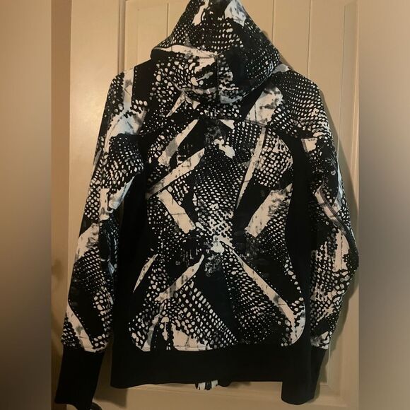 Lululemon Hoodie 6 Black White Static Mist Full Zip Scuba Sweatshirt Womens - Picture 12 of 12